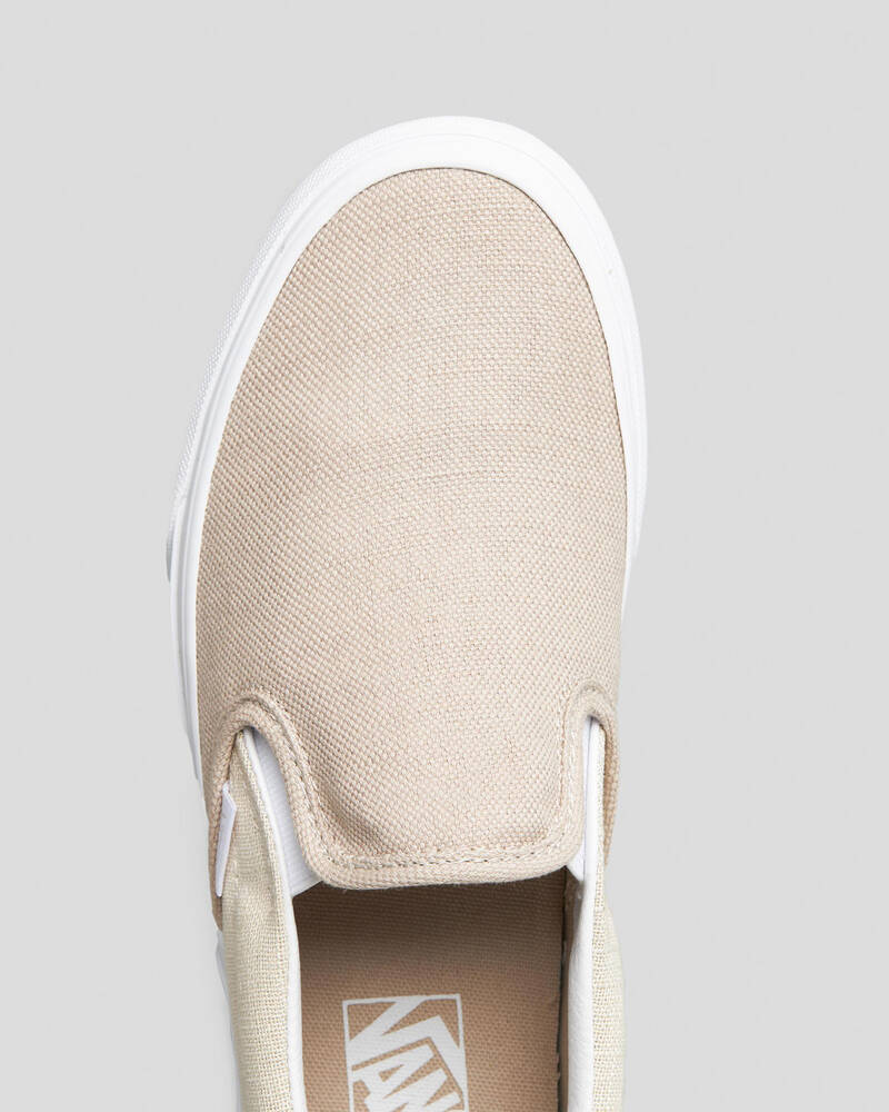 Vans Womens Classic Slip-On Summer Linen Shoes for Womens