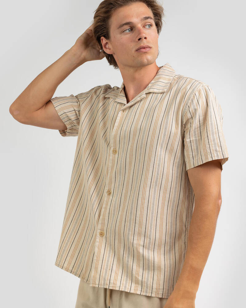 Rhythm Vacation Stripe Short Sleeve Shirt for Mens