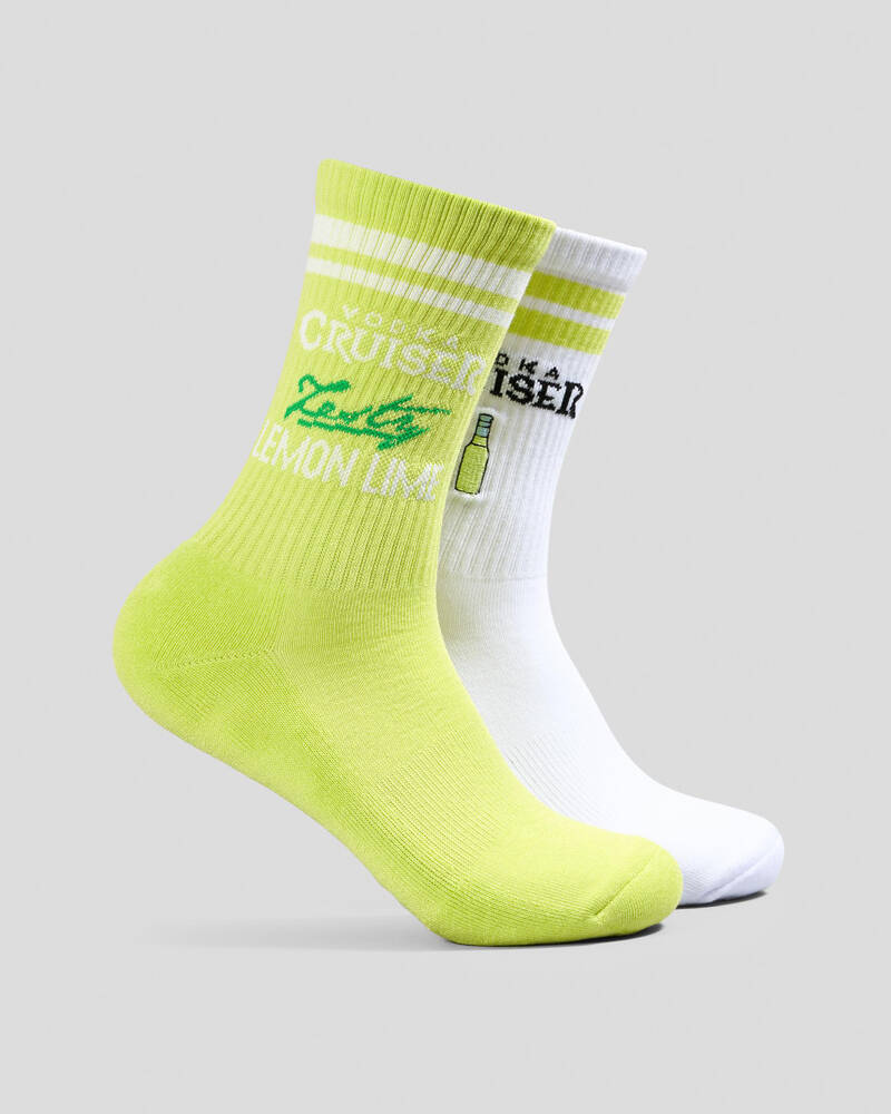 FOOT-IES Vodka Cruiser Zesty Embroidery Sneaker Socks 2 Pack for Mens
