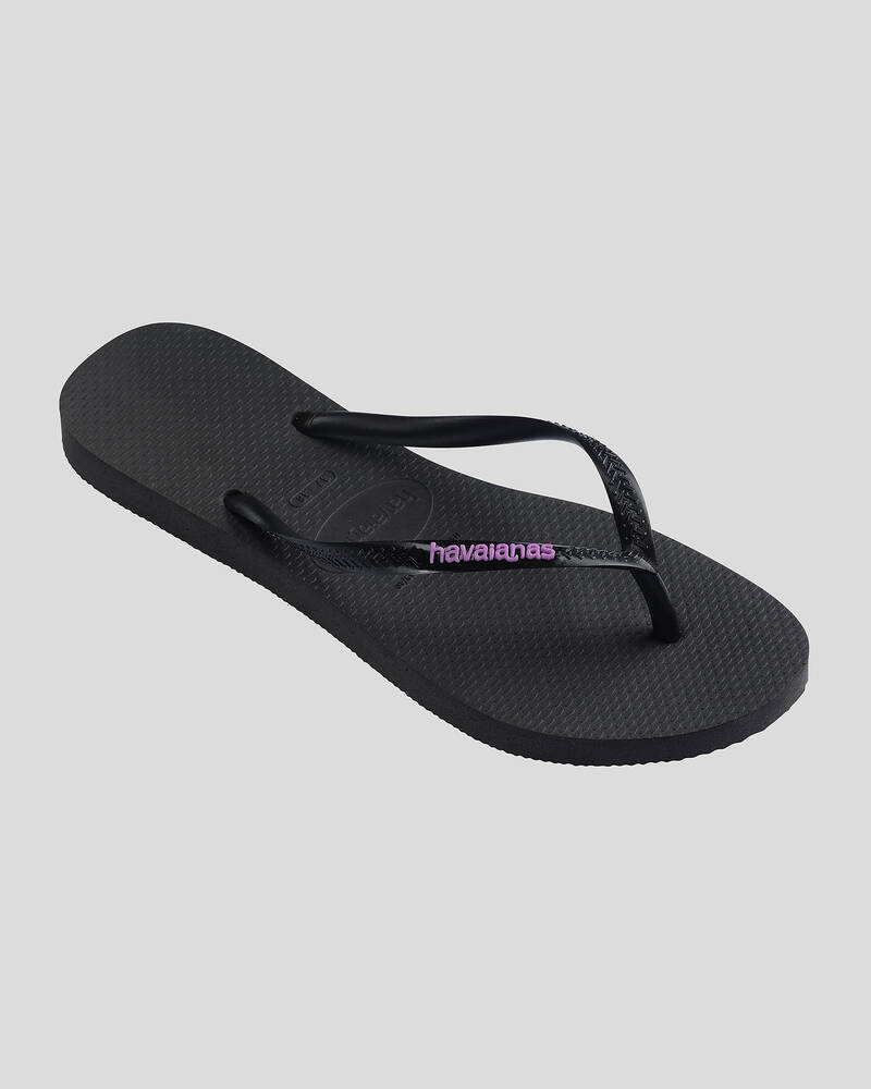 Havaianas Slim Rubber Logo Thongs for Womens
