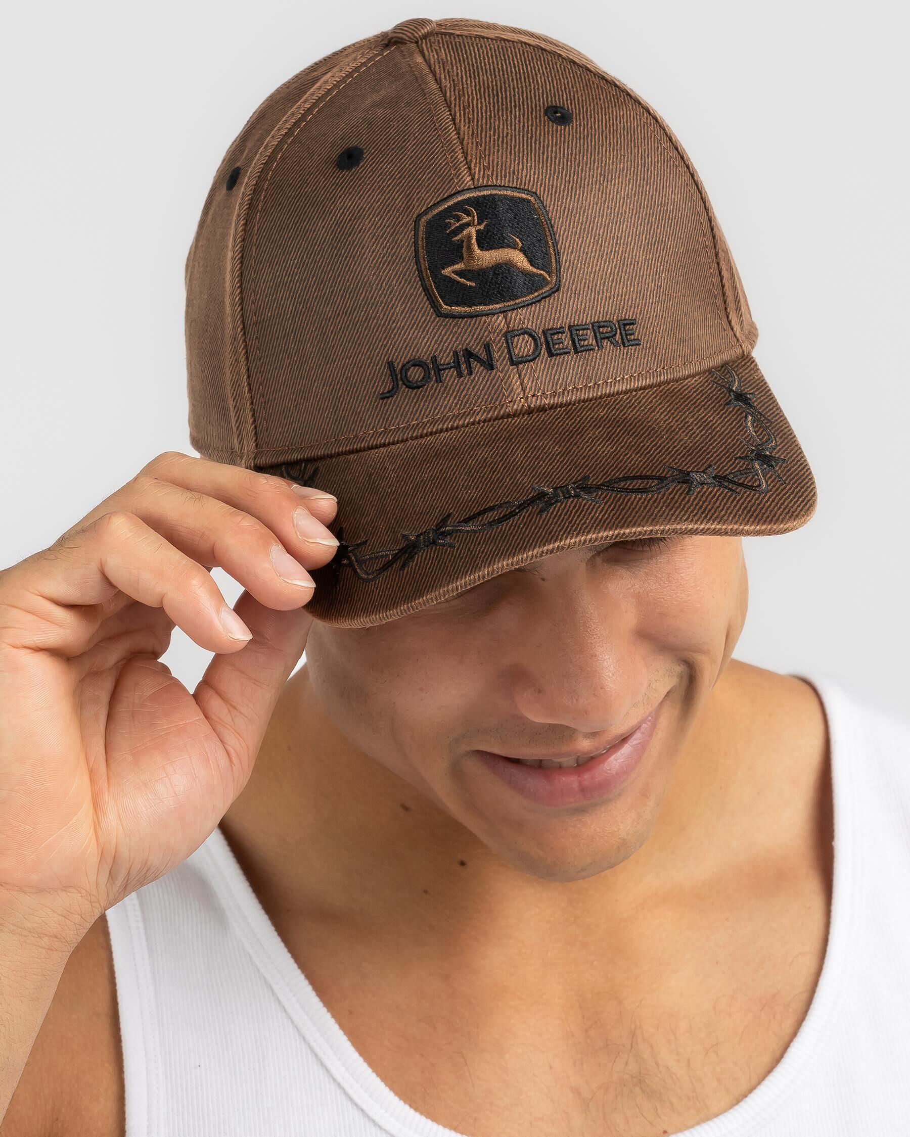 John Deere Oilskin Brown Adjustable