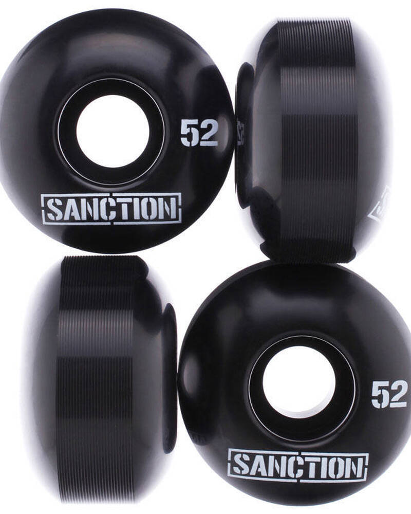 Sanction Plain Black Skateboard Wheel for Unisex