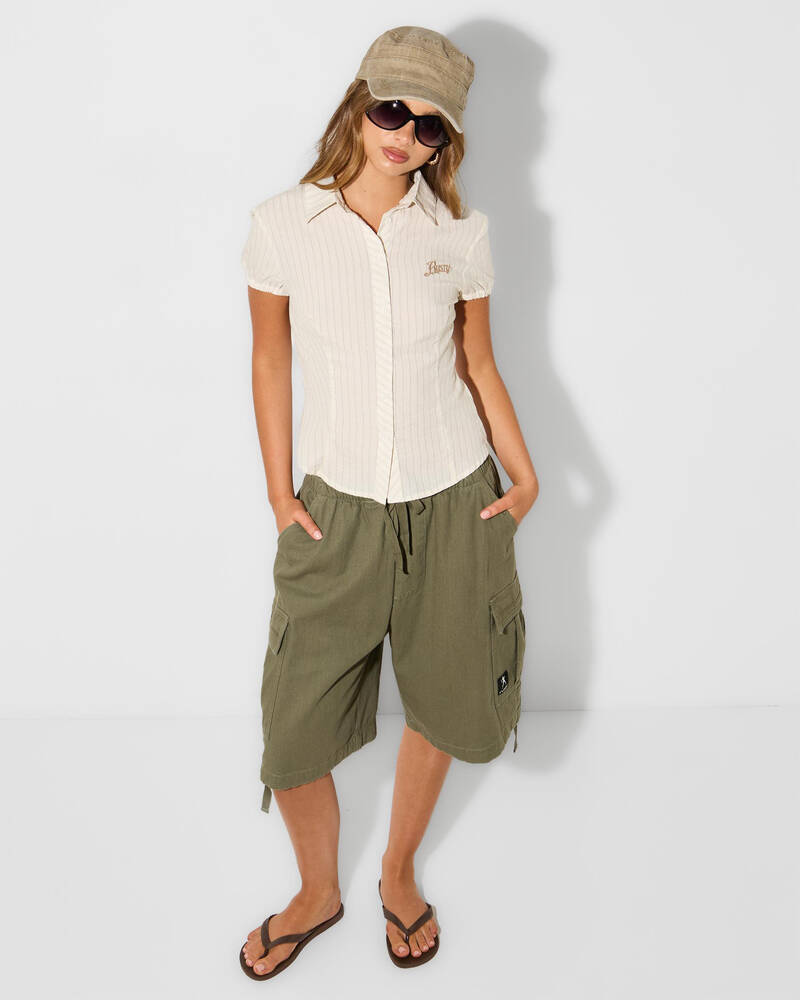 Rusty River Low Rise Baggy Cargo Shorts for Womens