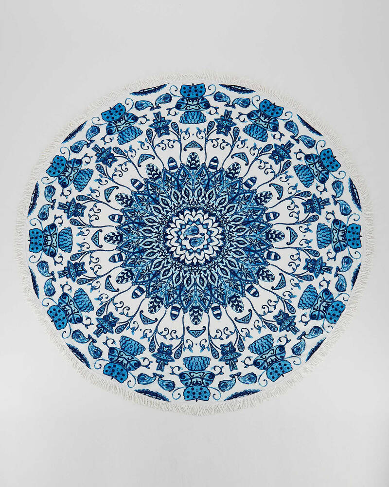 Shop Kaiami Marlowe Round Towel In Blue Multi Fast Shipping & Easy Returns City Beach Australia