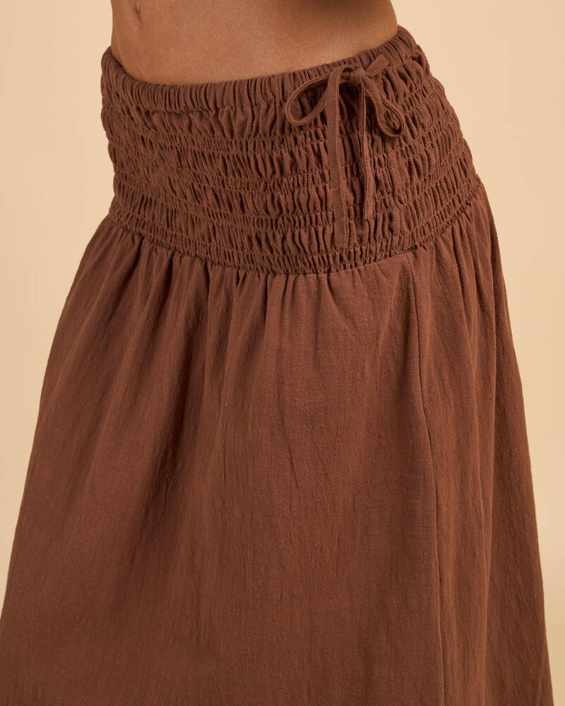 Rhythm Alana Tie Side Maxi Skirt for Womens