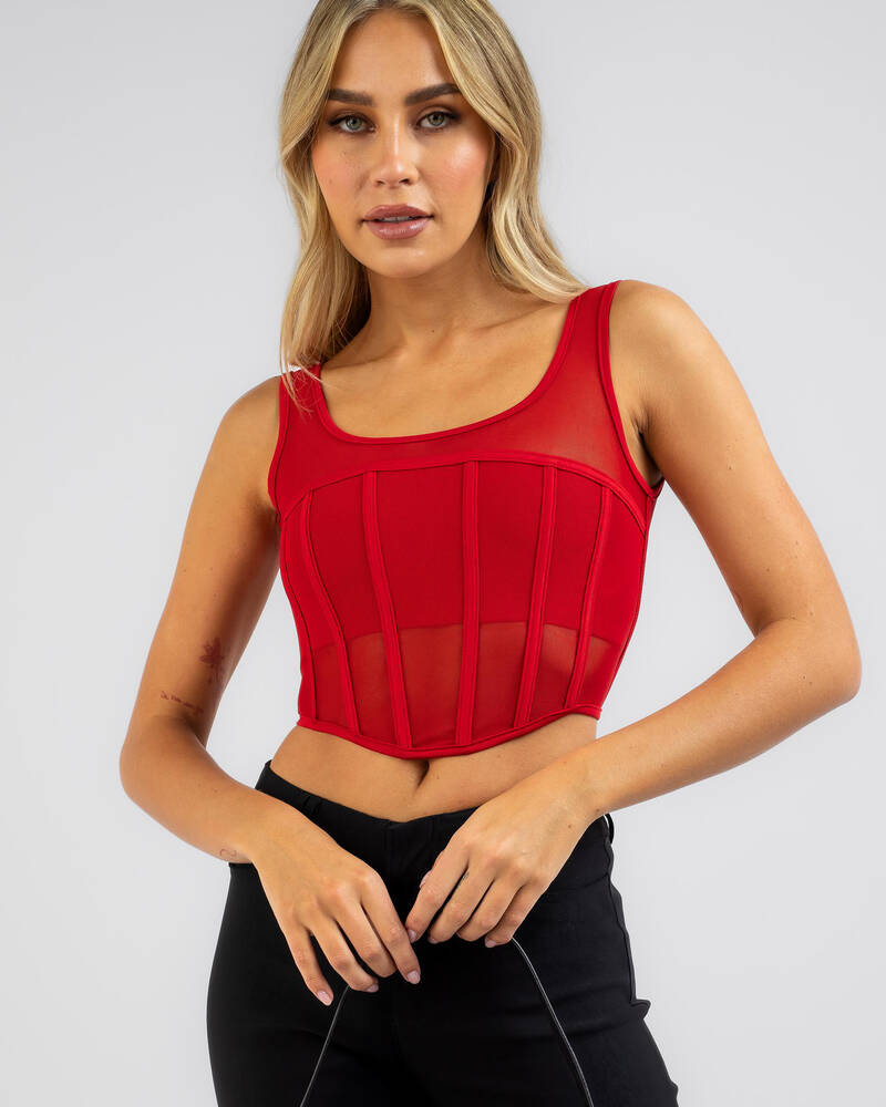 Ava And Ever Perez Mesh Corset Top for Womens