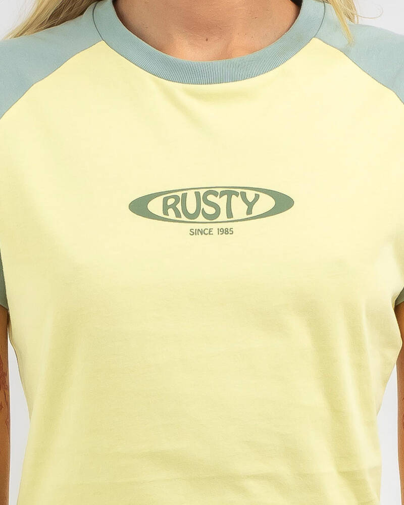 Rusty Roval Raglan Short Sleeve Skimmer T-Shirt for Womens