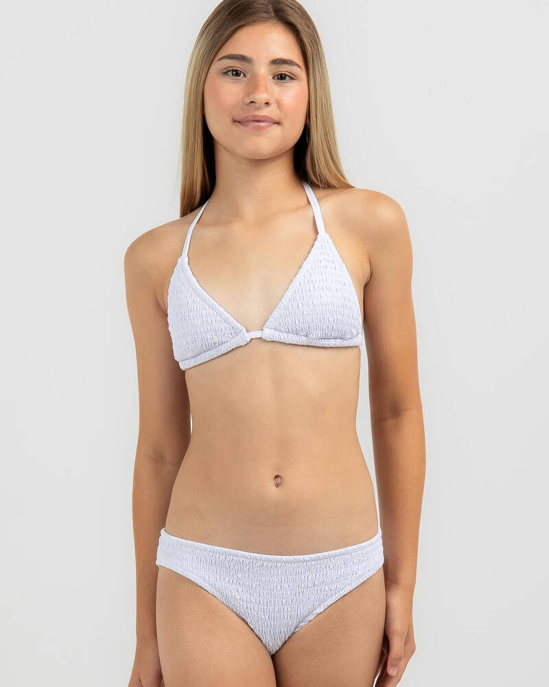 Topanga Girls' Zendaya Shirred Triangle Bikini Set for Womens