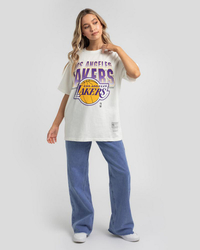 Mitchell & Ness LA Lakers Vintage 90's Block Blur T-Shirt for Womens image number null