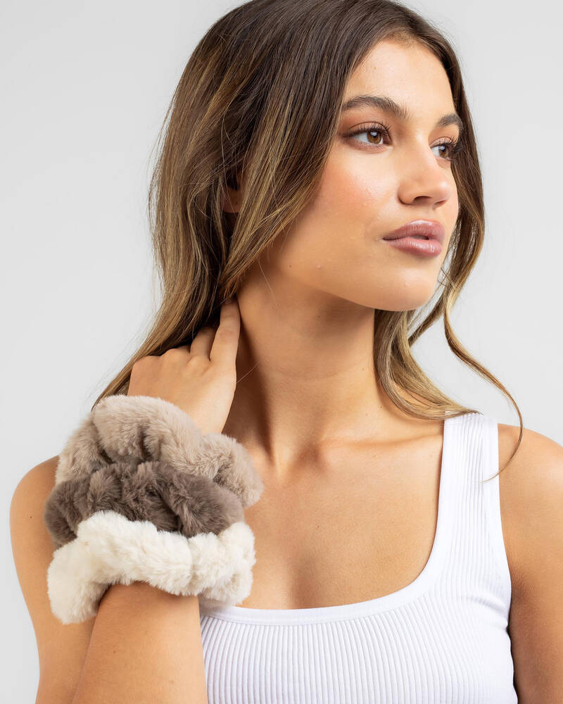 Karyn In LA Faux Fur Scrunchie Pack for Womens