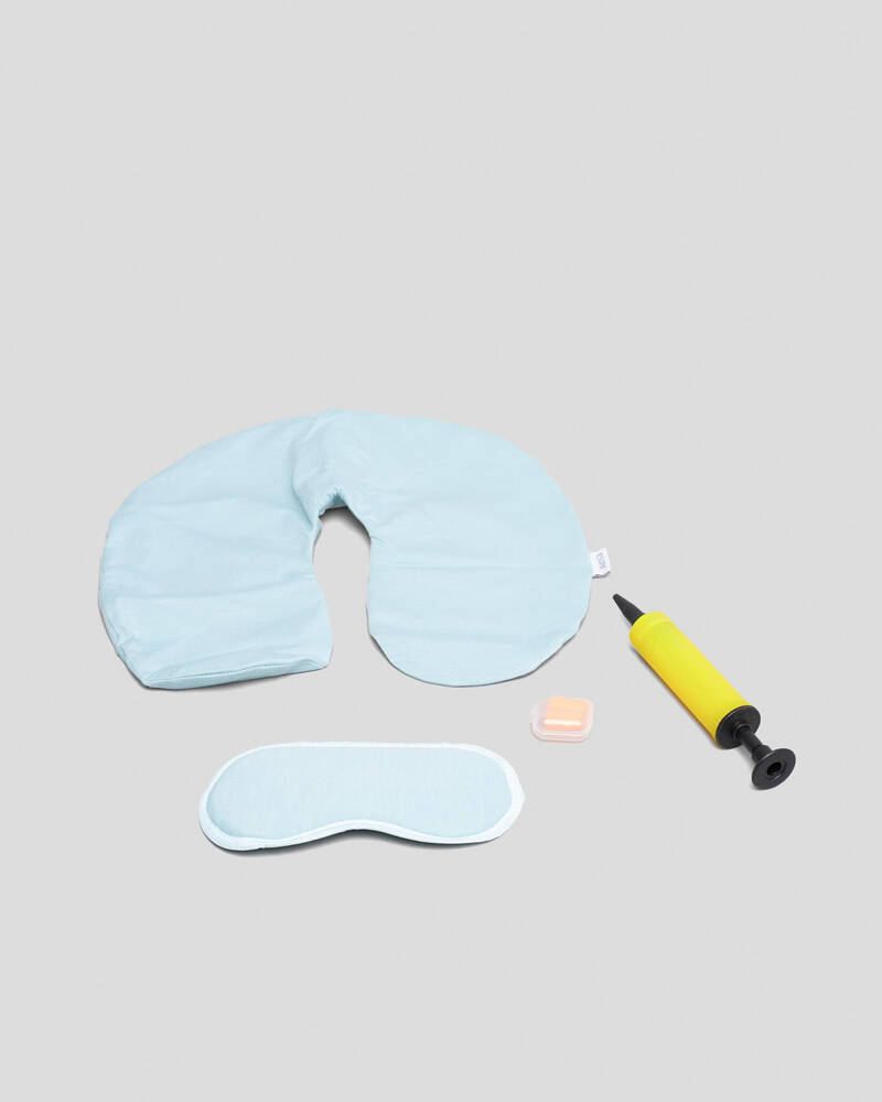 Get It Now Inflatable U Neck Pillow & Eye Mask Organizer Bag for Unisex