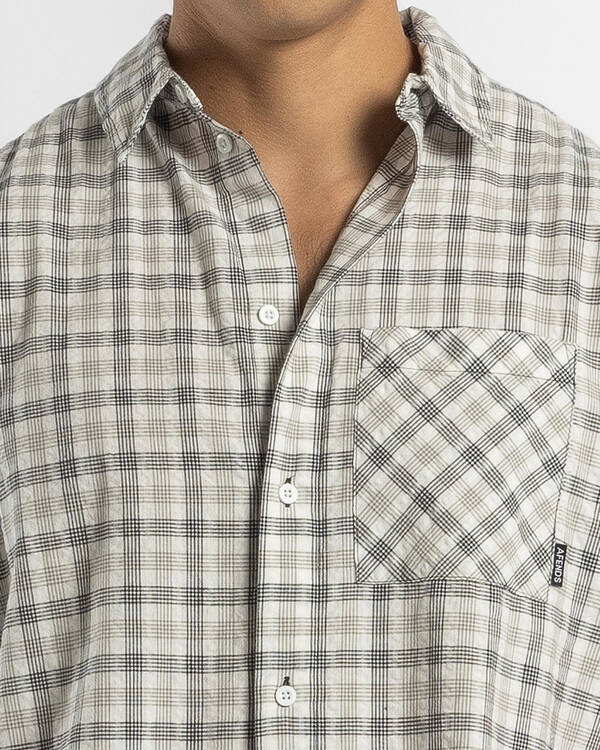 Afends Leo Organic Seersucker Short Sleeve Shirt for Mens