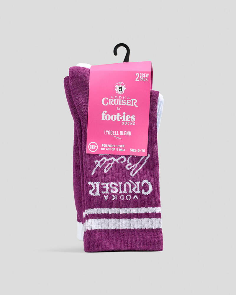 FOOT-IES Vodka Cruiser Bold Embroidery Sneaker Socks 2 Pack for Mens