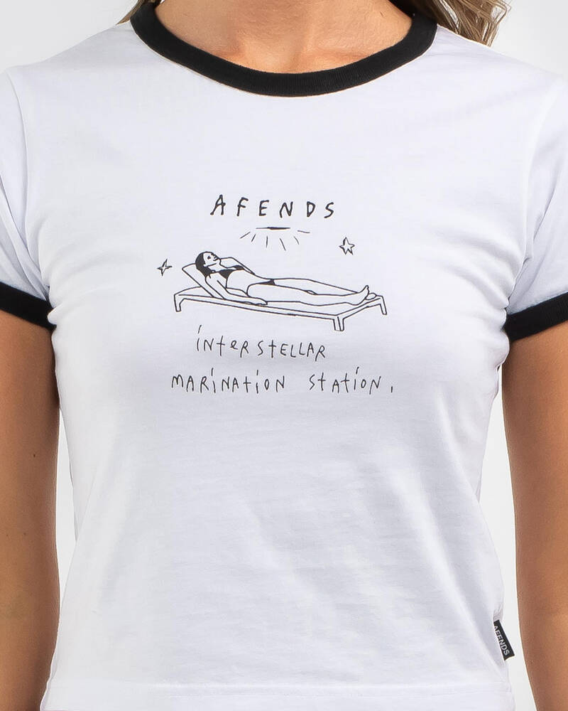 Afends Baked Recycled Ringer Baby Tee for Womens
