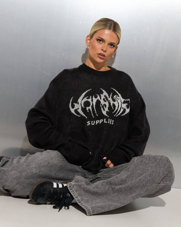 Diablo Box Fit Crew Neck Knit Sweater