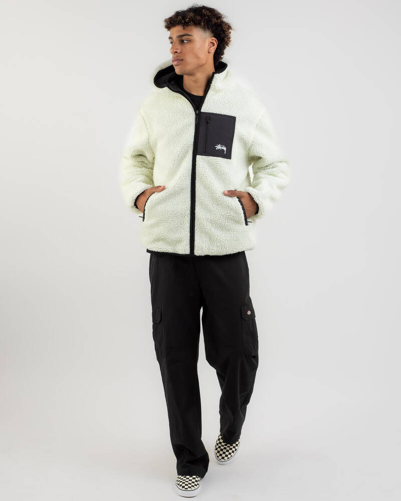 Stussy Reversible Sherpa Hooded Jacket for Mens