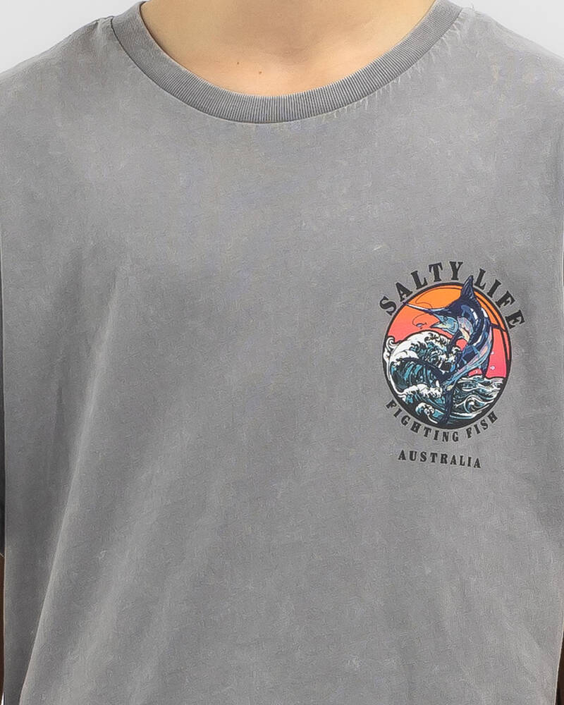 Salty Life Boys' Fighting Fish T-Shirt for Mens