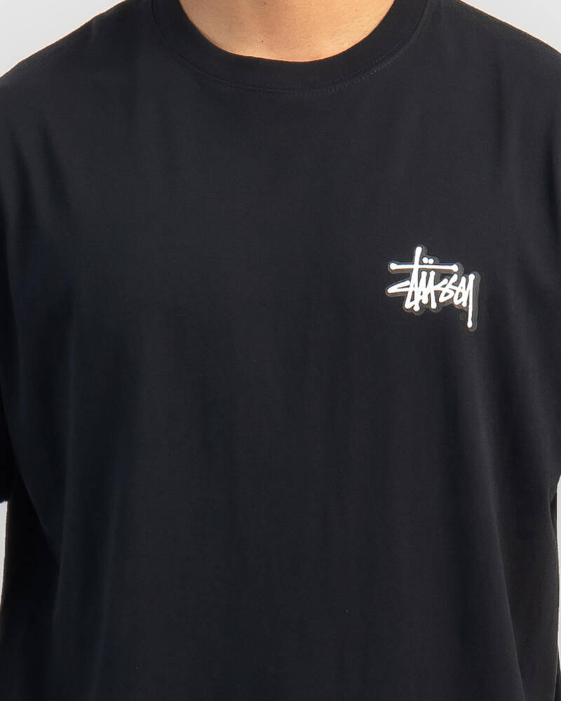 Stussy Solid Offset Graffiti T-Shirt for Mens