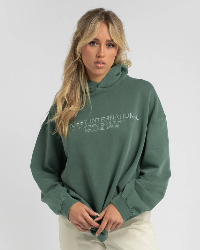 Stussy International Embroidered Hoodie for Womens