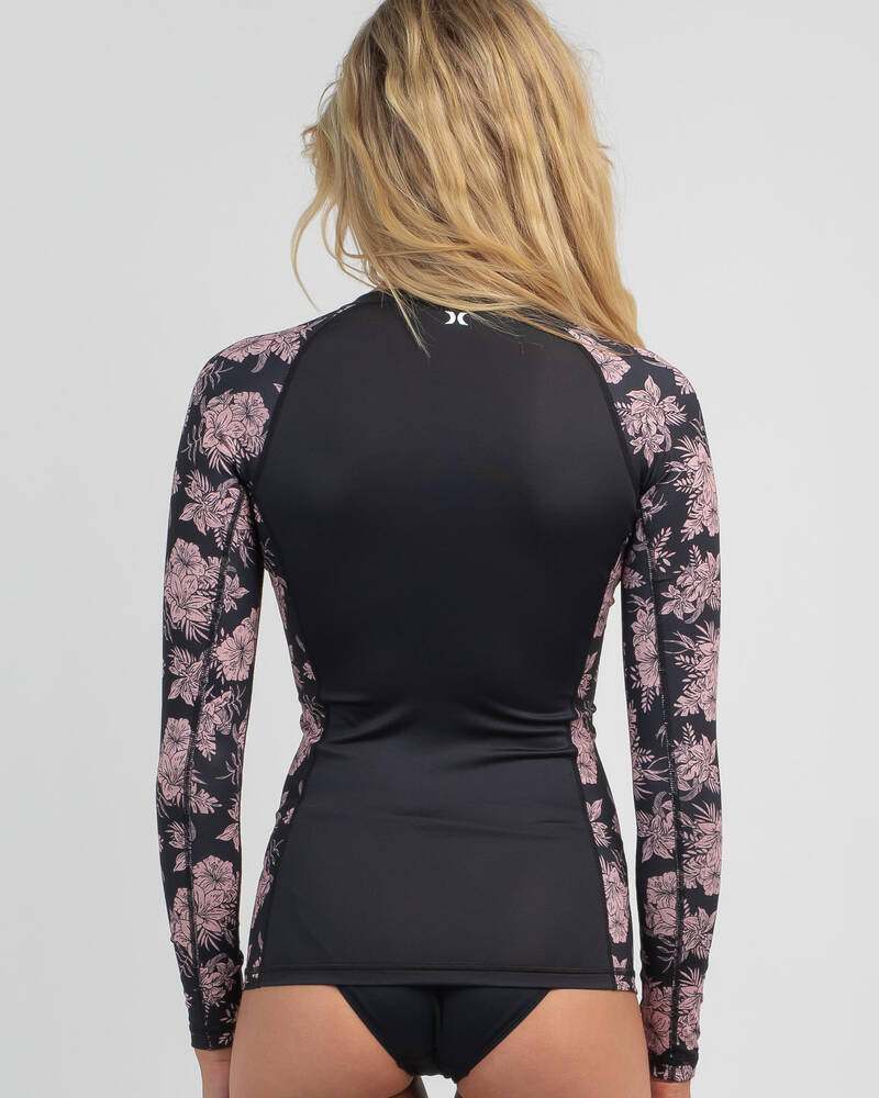 Hurley Fleur Zip Long Sleeve Rash Vest for Womens