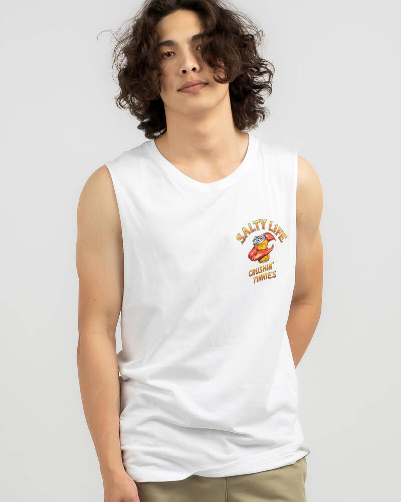 Salty Life Crushin Tinnies Muscle Tank for Mens