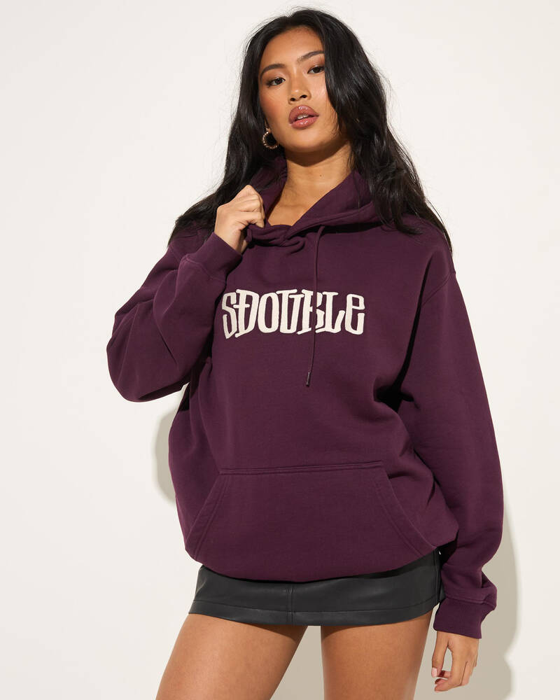 S-Double Mid Block Fleece Hoodie for Womens