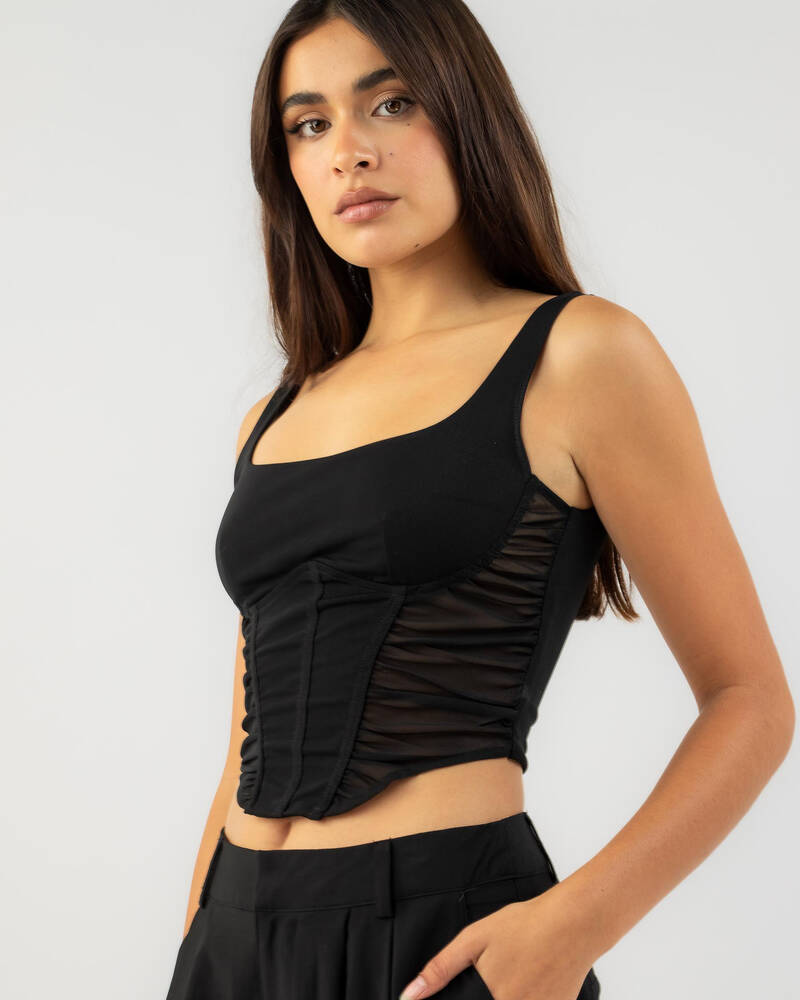 Luvalot Gia Mesh Corset Top for Womens