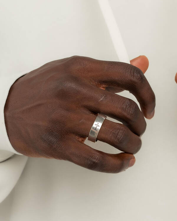 Icon Brand Cross Band Ring for Mens