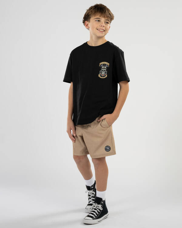 Salty Life Boys' Anchor Point Elastic Waist Shorts for Mens