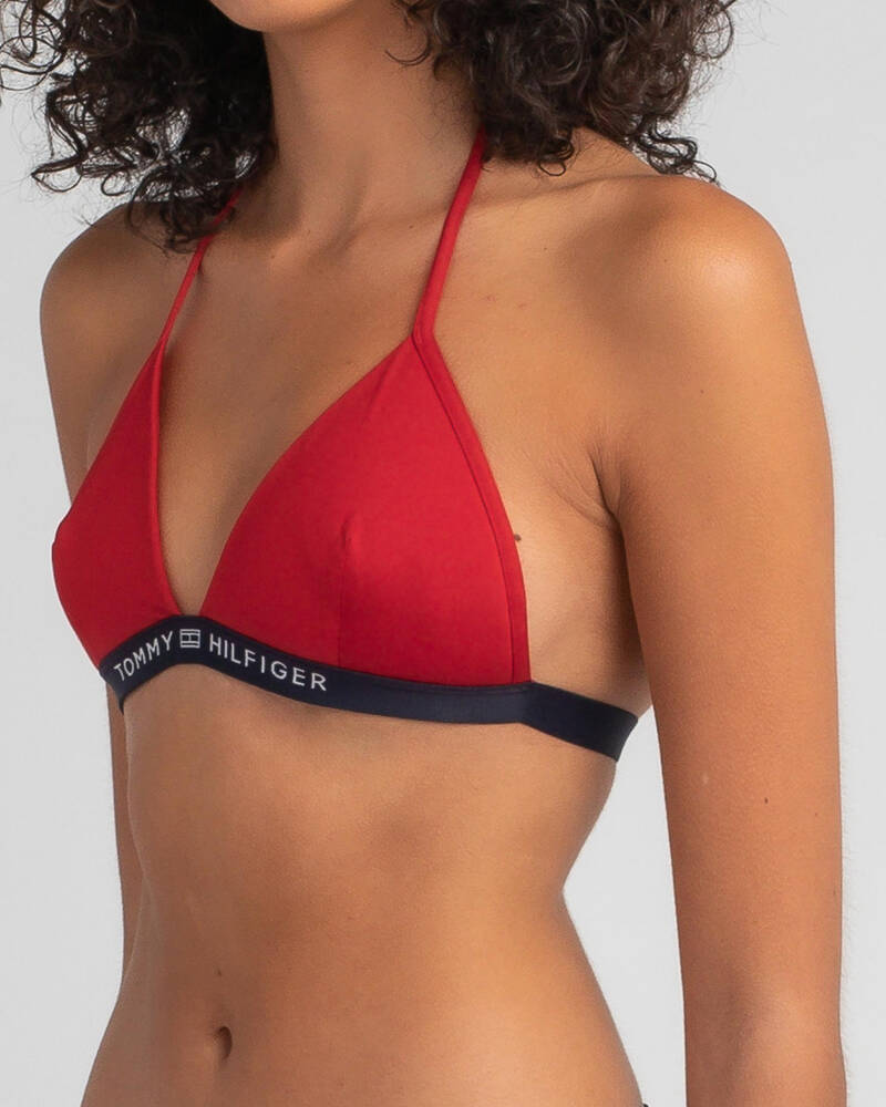 Tommy Hilfiger Core Solid Triangle Bikini Top for Womens