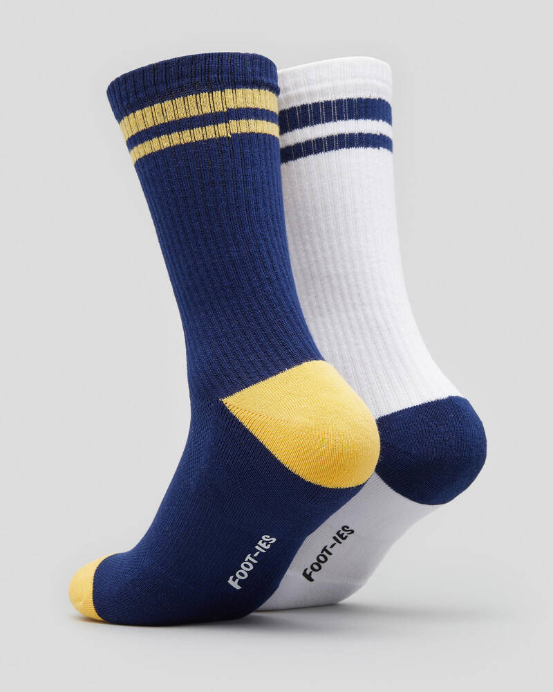 FOOT-IES Corona Icons Embroidery Socks 2 Pack for Mens