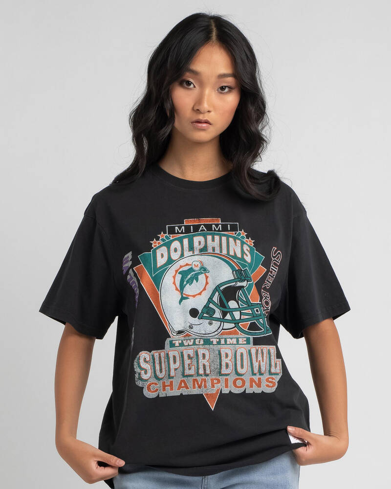 Mitchell & Ness Miami Dolphins Vintage Superbowl T-Shirt for Womens