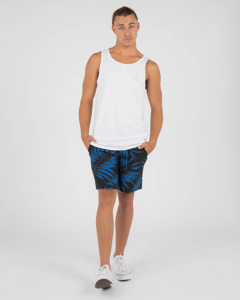 Lost Society Blue Leaf Board Shorts for Mens