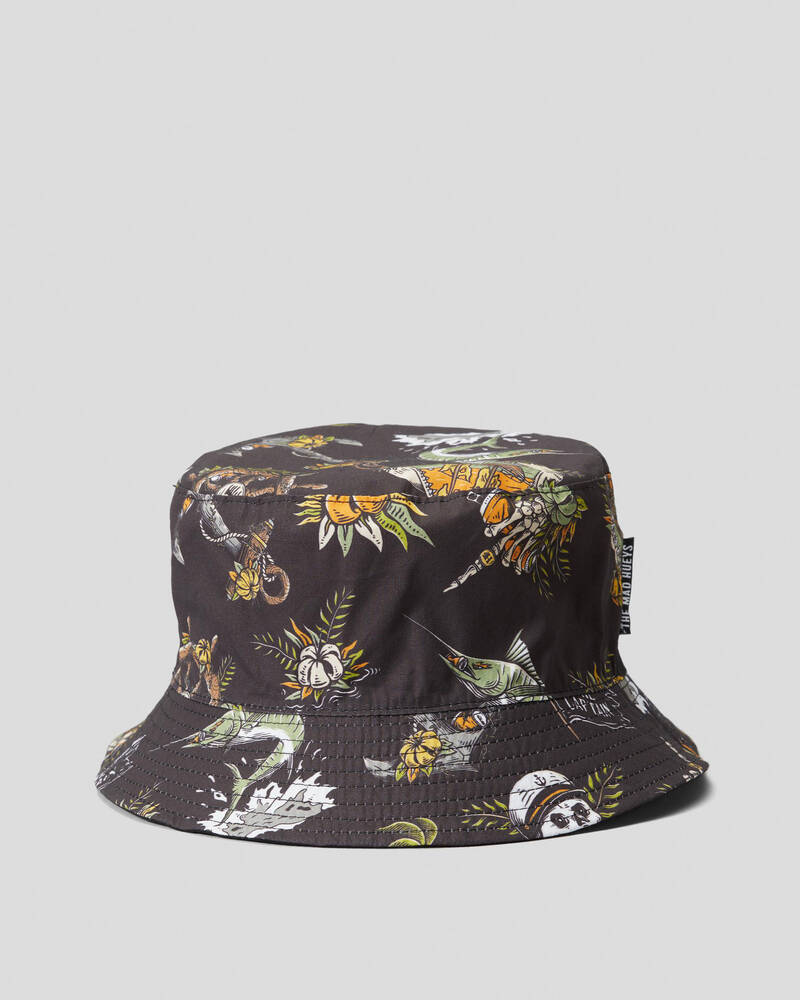 The Mad Hueys Shipwrecked Captain Reversible Bucket Hat for Mens