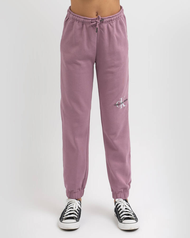 Calvin Klein Girls' Monogram Off Placed Track Pants for Womens