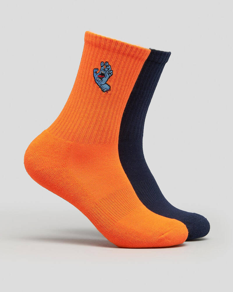 Santa Cruz Boys' Screaming Hand Crew Socks 2 Pack for Mens