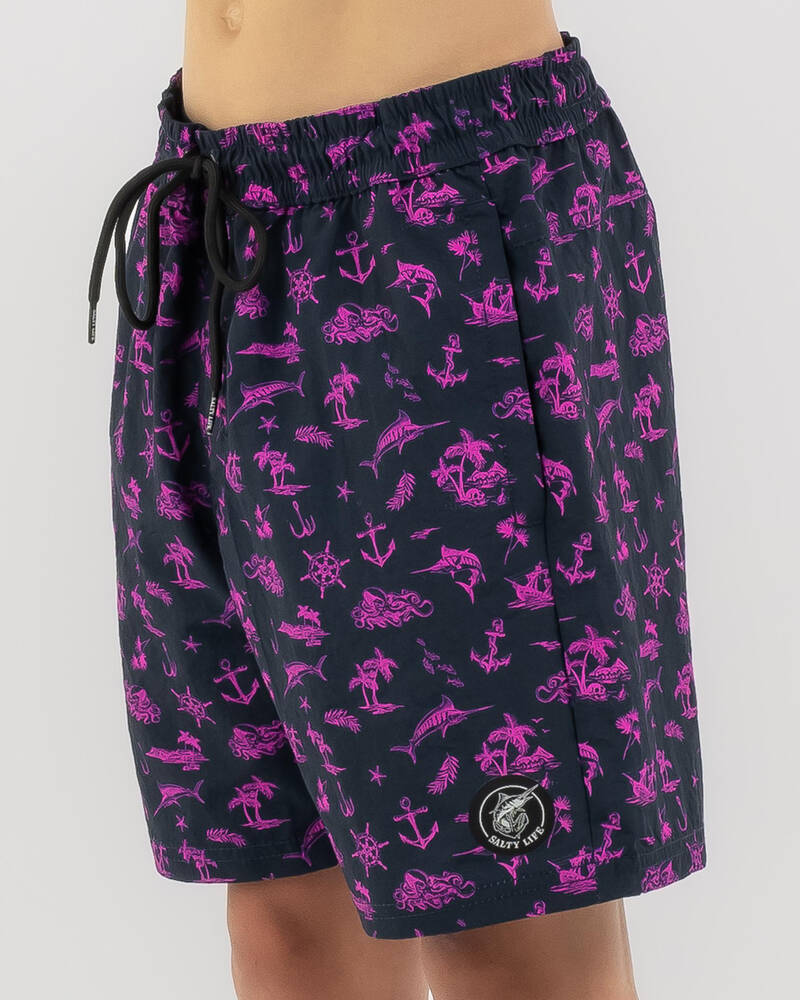 Salty Life Boys' Adrift Elastic Waist Shorts for Mens