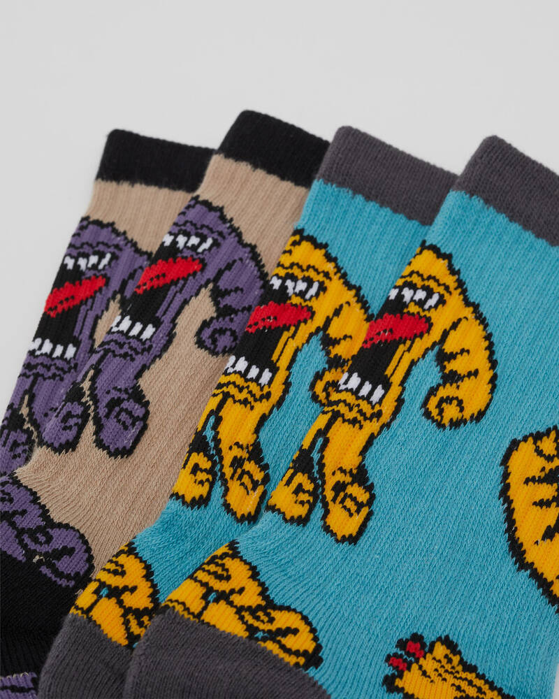 Santa Cruz Boys' Crowded Hand Crew Socks 2 Pack for Mens