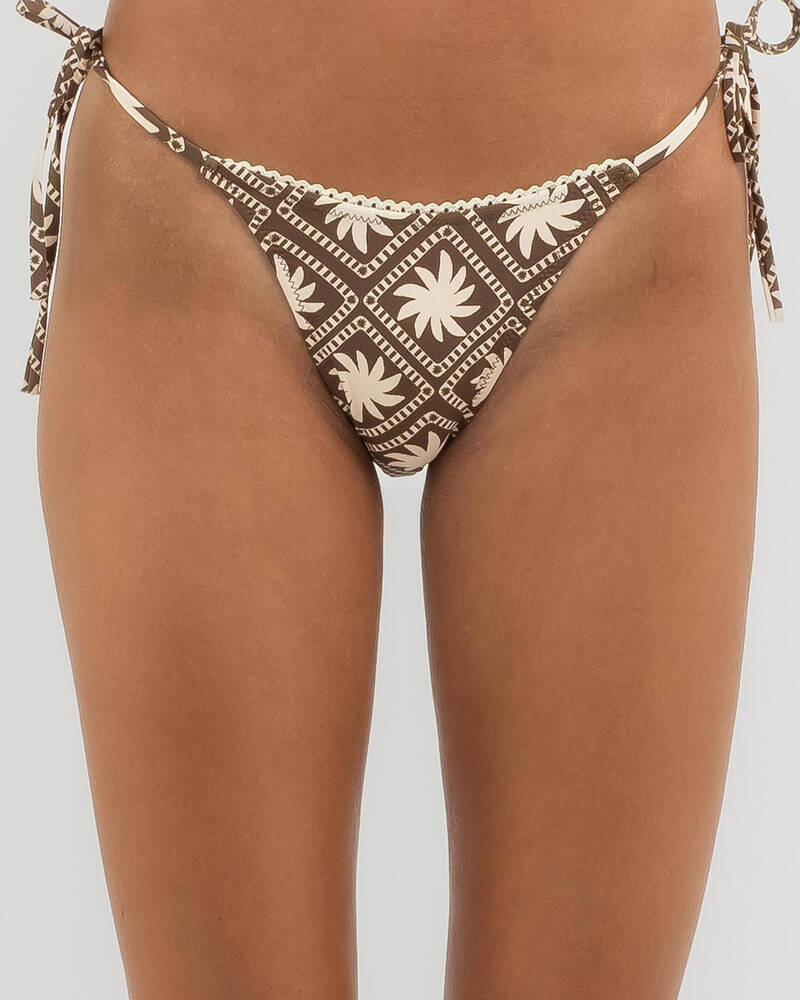 Rhythm Utopia Crochet Tie Side High Cut Bikini Bottom for Womens