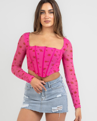 Alive Girl Jessie's Girl Mesh Corset Top for Womens image number null