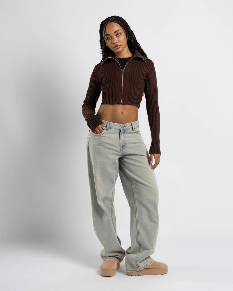 Ava And Ever Regina Collared Zip Knit Jumper for Womens