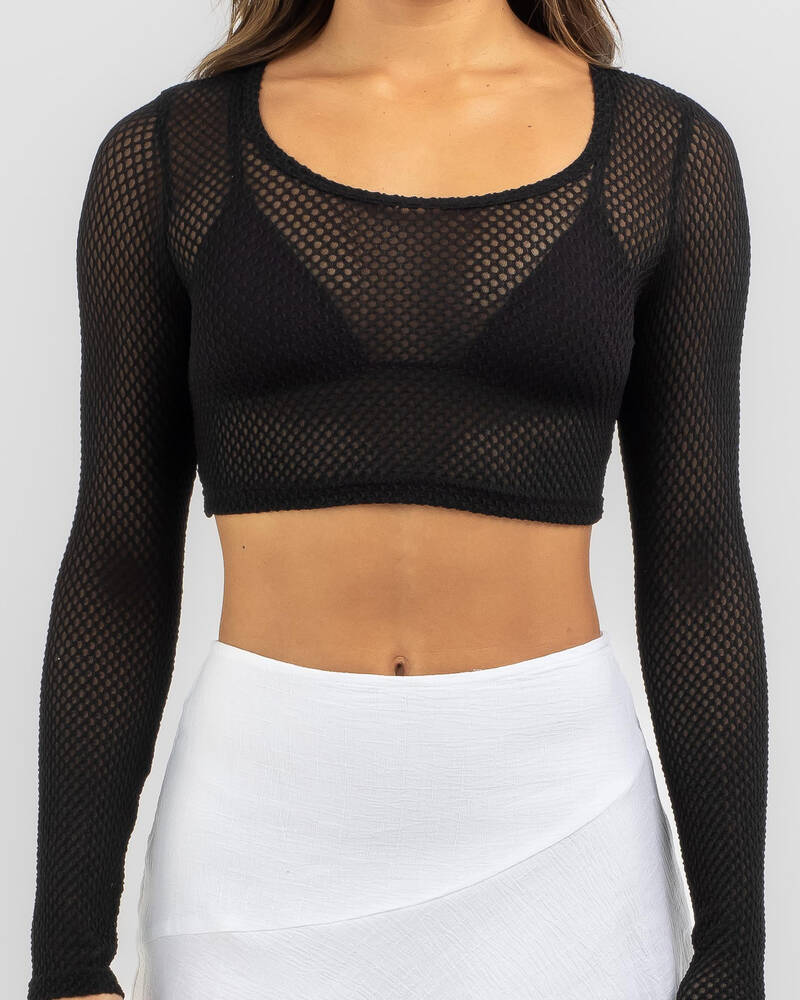 Ava And Ever Jain Scoop Neck Long Sleeve Top for Womens