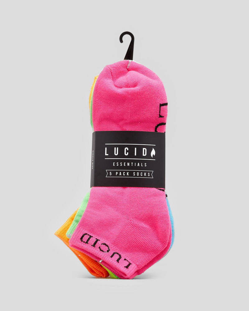 Lucid Fluro Ankle Socks 5 Pack for Mens