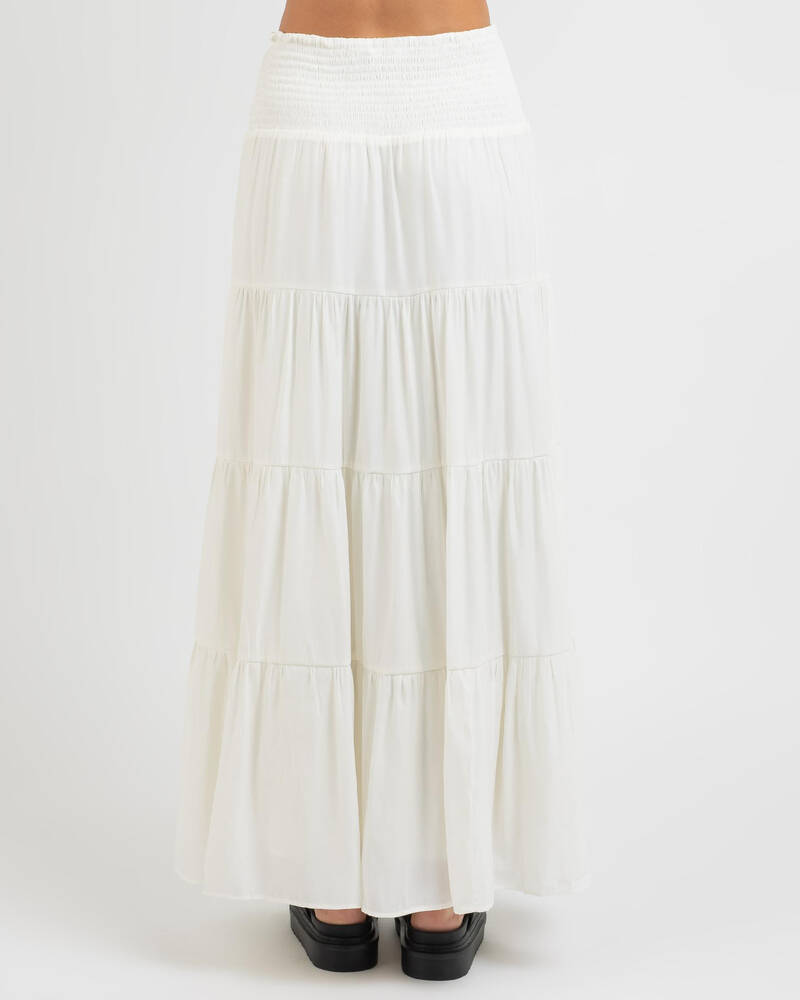 Shop Mooloola Kyla Maxi Skirt In Off White - Fast Shipping & Easy ...