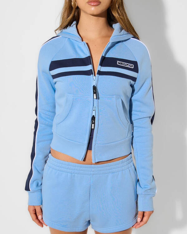 Rusty Retro Lines Zip Through Hoodie for Womens