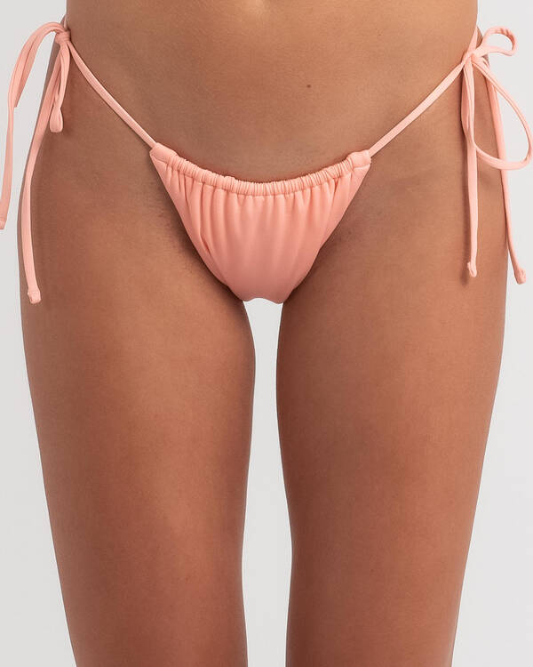 Hurley Solid Slider Tie Cheeky Bikini Bottom for Womens