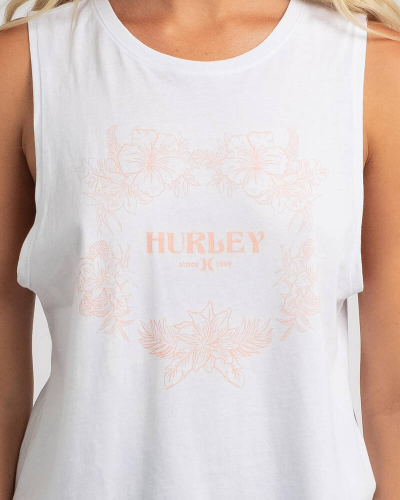 Hurley Fleur Muscle Tank Top for Womens