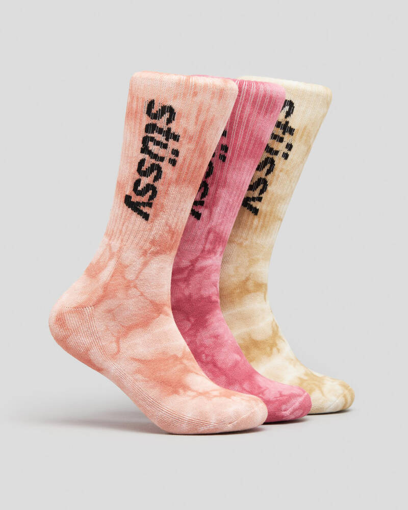 Stussy Tie Dye Socks 3 Pack for Mens