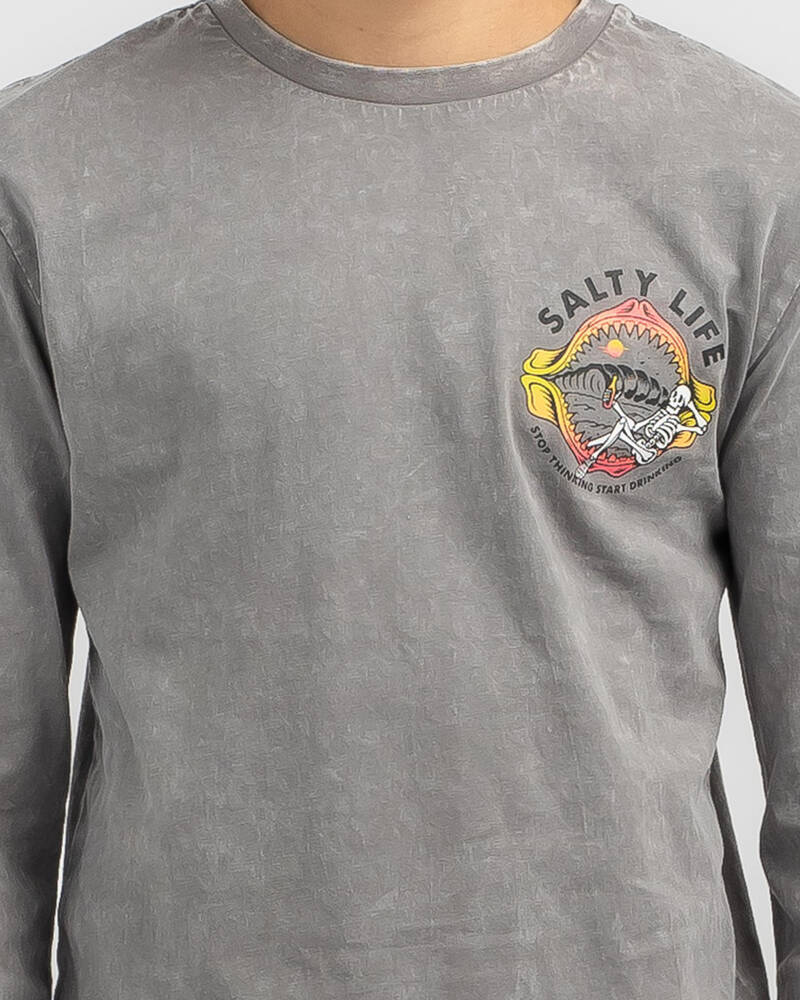 Salty Life Boys' Hidden Paradise Long Sleeve T-Shirt for Mens