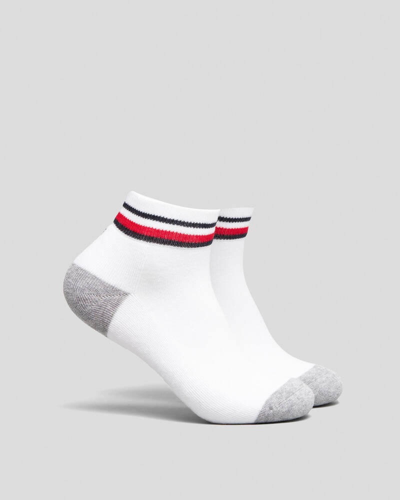 Tommy Hilfiger Boys' Iconic Sports Quarter Crew Socks 2 Pack for Mens